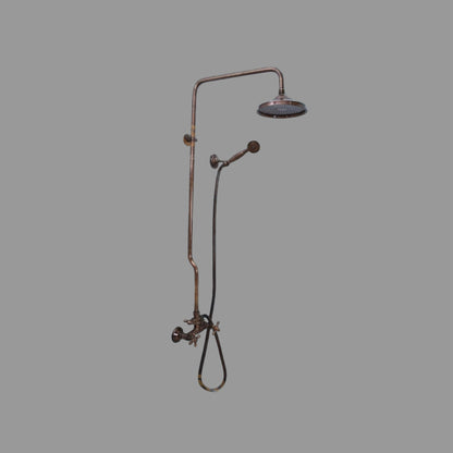 Unlacquered Copper Shower System With Handlhead