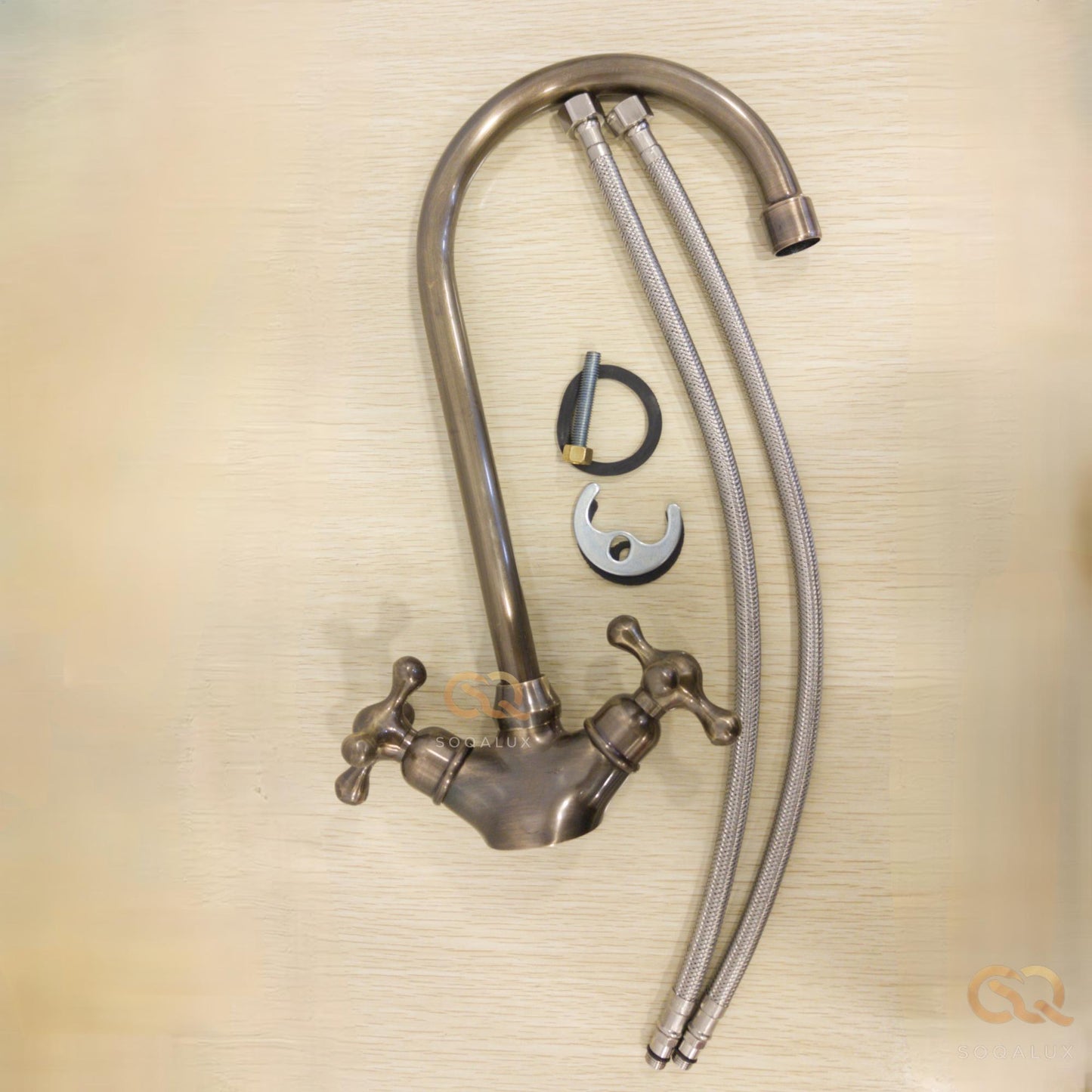 Unlacquered Solid Brass Bathroom Faucet in Bronze Finish