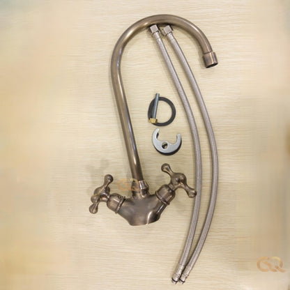 Unlacquered Solid Brass Bathroom Faucet in Bronze Finish