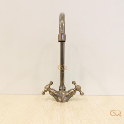 Unlacquered Solid Brass Bathroom Faucet in Bronze Finish