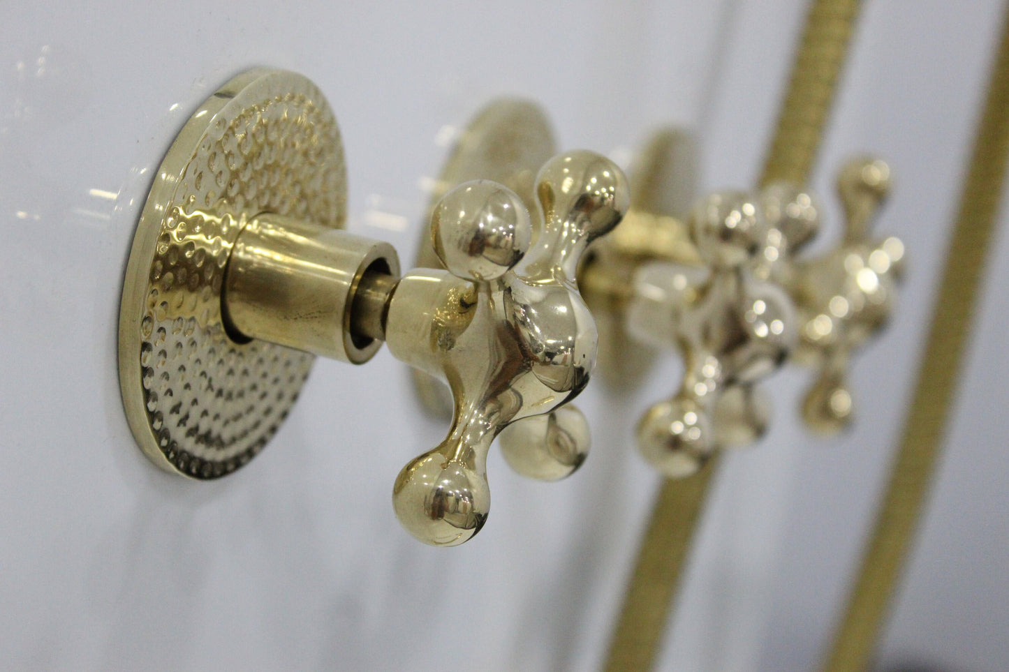 Brass Shower System, Tub Filler And Head Shower