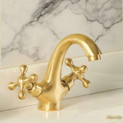 Unlacquered Brass Bathroom Faucet – Single Hole