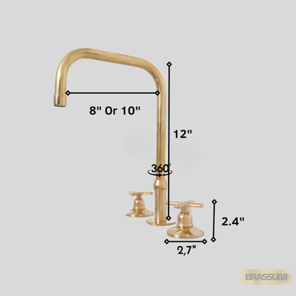 Widespread 3-Hole Solid Brass Bathroom Faucet