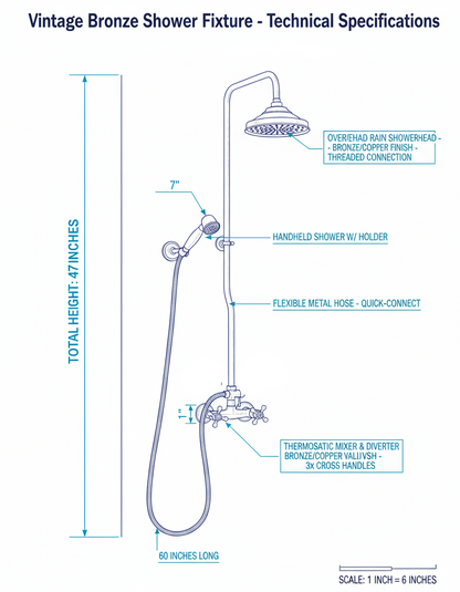 Unlacquered Copper Shower System With Handlhead