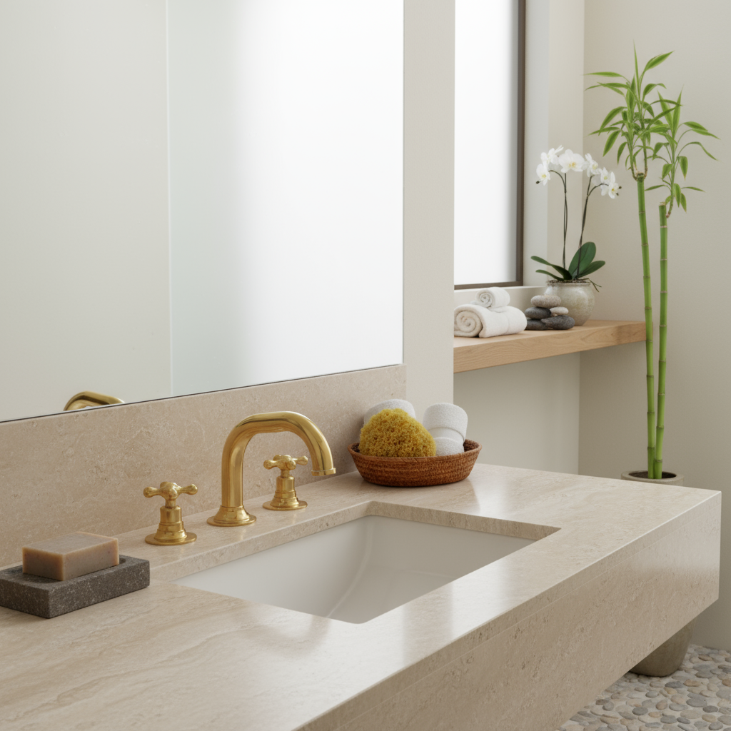 Bathroom Brass Faucet – Three Hole