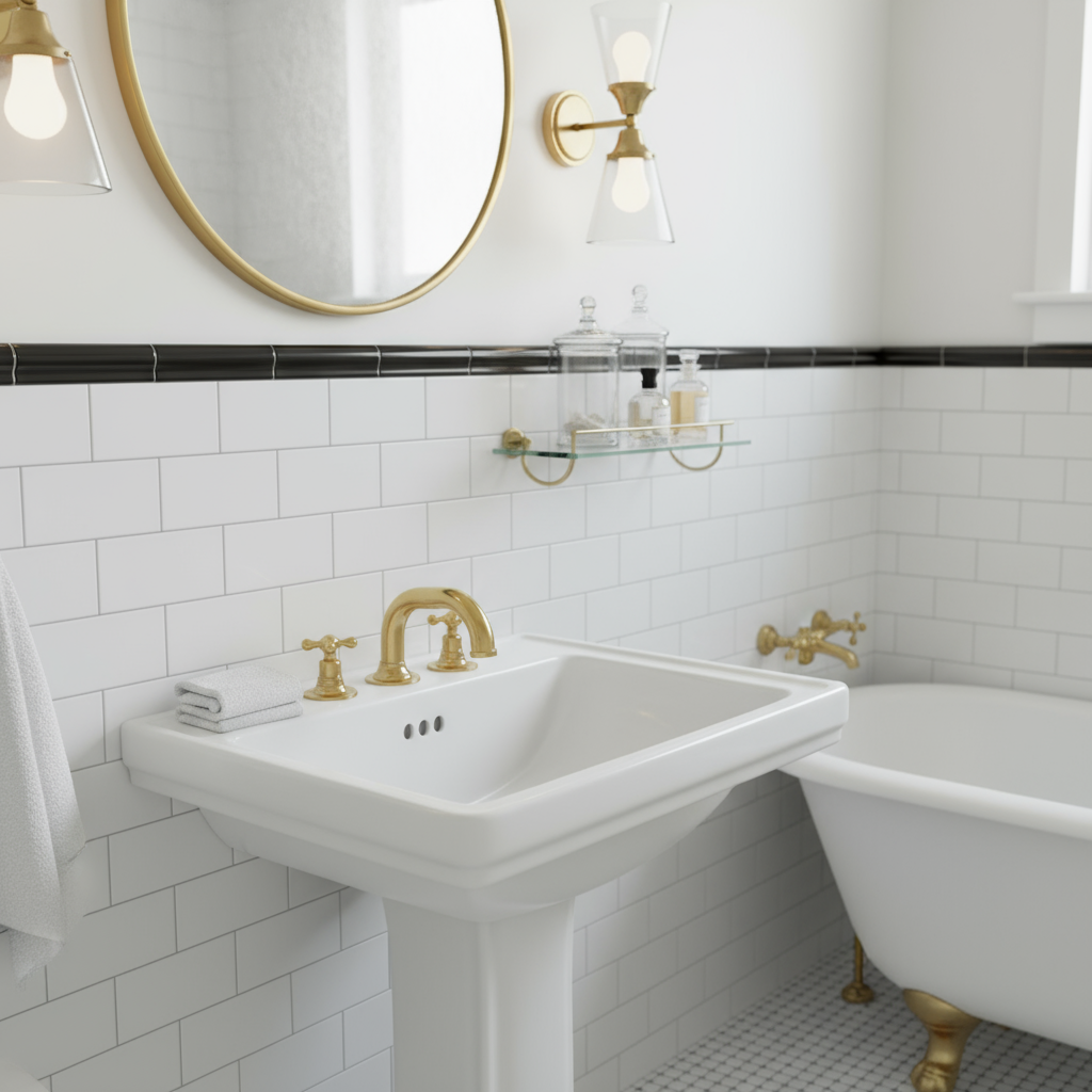Bathroom Brass Faucet – Three Hole