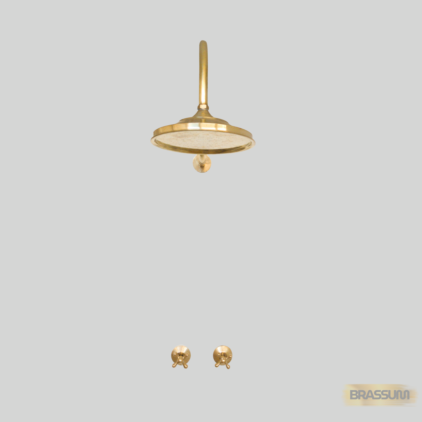 Unlacquered Solid Brass Shower Fixture