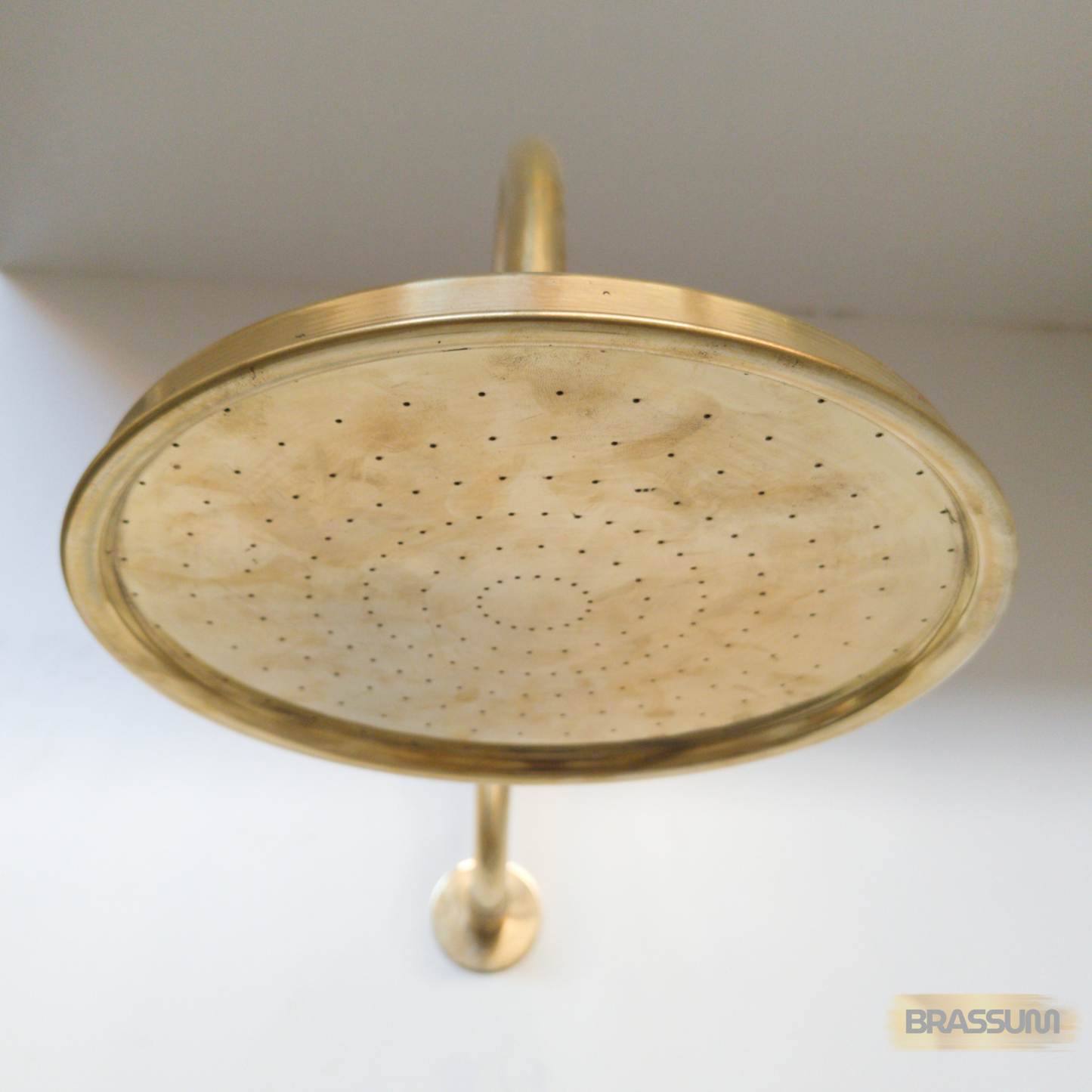 Unlacquered Solid Brass Shower Fixture